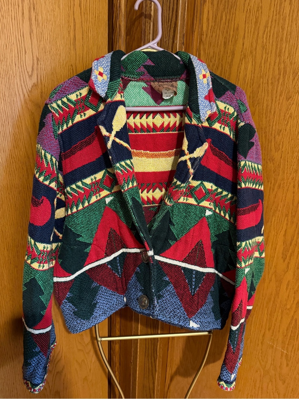 Vintage painted pony woven tapestry jacket